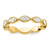 Cheryl M Sterling Silver Gold-plated Polished and Beaded Navette CZ Ring - QC-D2DFDE3D-5696