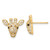 Cheryl M Sterling Silver Gold-plated Polished Black and White CZ and Black Enamel Giraffe Post Earrings