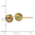 Cheryl M Sterling Silver Gold-plated Polished Multicolor CZ Ball Post Earrings