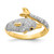 Cheryl M Sterling Silver Gold-plated Polished Pave Black and White CZ Dolphin Ring - QC-48ED7C00-2291