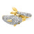 Cheryl M Sterling Silver Gold-plated Polished Pave Black and White CZ Dolphin Ring - QC-48ED7C00-2291