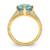 Cheryl M Sterling Silver Rhodium and Gold-plated Polished and Textured Blue Glass and CZ Ring - QC-CB4AD0DE-7459