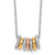 Cheryl M Sterling Silver Rhodium Rose and Yellow Gold-plated Polished CZ Circles 16 Inch with 2 Inch Extension Necklace