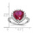 Cheryl M Sterling Silver Rhodium-plated 100 Facet Lab Created Ruby and Brilliant-cut White CZ Heart Halo Ring - QC-D5426A16-9305