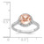 Cheryl M Sterling Silver Rhodium-plated 100 Facet Simulated Morganite and White Brilliant-cut CZ Halo Ring - QC-CF3A6314-6742