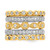 Cheryl M Sterling Silver Rhodium-plated and Gold-plated Brilliant-cut CZ 5 Piece Eternity Band Ring Set - QC-D41BC3F2-1842