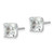Cheryl M Sterling Silver Rhodium-plated Asscher-cut 7mm CZ Square Post Stud Earrings