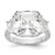 Cheryl M Sterling Silver Rhodium-plated Asscher-cut and Brilliant-cut CZ 3 Stone Ring - QC-ABE27B69-7381