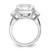 Cheryl M Sterling Silver Rhodium-plated Asscher-cut and Brilliant-cut CZ 3 Stone Ring - QC-ABE27B69-7381