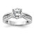 Cheryl M Sterling Silver Rhodium-plated Brilliant-cut 7.5mm Round CZ with Side Stones Fashion Ring - QC-8246394C-1585