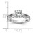 Cheryl M Sterling Silver Rhodium-plated Brilliant-cut 7.5mm Round CZ with Side Stones Fashion Ring - QC-8246394C-1585