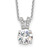 Cheryl M Sterling Silver Rhodium-plated Brilliant-cut 8mm Round CZ with CZ Split Bail 18 Inch Necklace