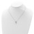 Cheryl M Sterling Silver Rhodium-plated Brilliant-cut 8mm Round CZ with CZ Split Bail 18 Inch Necklace