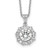 Cheryl M Sterling Silver Rhodium-plated Brilliant-cut and Emerald-cut CZ Halo 18 Inch Necklace