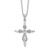 Cheryl M Sterling Silver Rhodium-plated Brilliant-cut and Marquise-cut CZ Cross 18 Inch Necklace with 2 Inch Extender