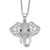 Cheryl M Sterling Silver Rhodium-plated Brilliant-cut Black and White CZ Filigree Elephant 18 Inch Necklace