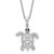 Cheryl M Sterling Silver Rhodium-plated Brilliant-cut Black Glass and Brilliant-cut White CZ Filigree Turtle 18 Inch Necklace