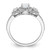 Cheryl M Sterling Silver Rhodium-plated Brilliant-cut CZ 3-Stone Halo with Textured Side Ring - QC-2ADBB9F6-7789