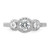 Cheryl M Sterling Silver Rhodium-plated Brilliant-cut CZ 3-Stone Halo with Textured Side Ring - QC-B679F8F8-3237