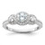 Cheryl M Sterling Silver Rhodium-plated Brilliant-cut CZ 3-Stone Halo with Textured Side Ring - QC-CDDE1C6F-1118
