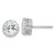 Cheryl M Sterling Silver Rhodium-plated Brilliant-cut CZ 8mm Crown Post Stud Earrings
