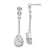 Cheryl M Sterling Silver Rhodium-plated Brilliant-cut CZ Bezel & Teardrop Halo Post Dangle Earrings - QC-01EA2332-6400