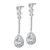 Cheryl M Sterling Silver Rhodium-plated Brilliant-cut CZ Bezel & Teardrop Halo Post Dangle Earrings - QC-01EA2332-6400