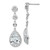 Cheryl M Sterling Silver Rhodium-plated Brilliant-cut CZ Bezel & Teardrop Halo Post Dangle Earrings - QC-30653A04-8288