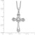 Cheryl M Sterling Silver Rhodium-plated Brilliant-cut CZ Cross 18 Inch Necklace with 2 Inch Extender - QC-D50779EE-9014