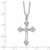 Cheryl M Sterling Silver Rhodium-plated Brilliant-cut CZ Cross 18 Inch Necklace with 2 Inch Extender - QC-E78F67A6-2013
