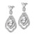 Cheryl M Sterling Silver Rhodium-plated Brilliant-cut CZ Fancy Post Dangle Earrings