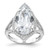 Cheryl M Sterling Silver Rhodium-plated Brilliant-cut CZ Fancy Teardrop Ring - QC-3A15C73F-3424