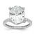 Cheryl M Sterling Silver Rhodium-plated Brilliant-cut CZ Oval Center with Side Stones Ring - QC-E4E09DD3-3233