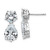 Cheryl M Sterling Silver Rhodium-plated Brilliant-cut CZ Round and Pear Shaped Post Dangle Earrings
