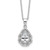 Cheryl M Sterling Silver Rhodium-plated Brilliant-cut CZ Teardrop 18 Inch Necklace with 2 Inch Extender