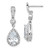 Cheryl M Sterling Silver Rhodium-plated Brilliant-cut CZ Teardrop and Bezel Halo Post Dangle Earrings