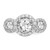 Cheryl M Sterling Silver Rhodium-plated Brilliant-cut CZ Three Stone Halo Ring - QC-1D8933D9-7255