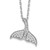 Cheryl M Sterling Silver Rhodium-plated Brilliant-cut CZ Whale Tail 16 Inch Necklace with 2 Inch Extender