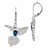 Cheryl M Sterling Silver Rhodium-plated Brilliant-cut Lab Created Dark Blue Spinel and Brilliant-cut White CZ Hummingbird Leverback Dangle Earrings