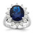 Cheryl M Sterling Silver Rhodium-plated Brilliant-cut Lab Created Dark Blue Spinel and Brilliant-cut White CZ Oval Halo Ring - QC-0CFF64B6-4316