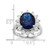Cheryl M Sterling Silver Rhodium-plated Brilliant-cut Lab Created Dark Blue Spinel and Brilliant-cut White CZ Oval Halo Ring - QC-0CFF64B6-4316
