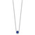 Cheryl M Sterling Silver Rhodium-plated Brilliant-cut Lab Created Dark Blue Spinel and Brilliant-cut White CZ Round Halo 18.25 Inch Necklace
