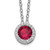 Cheryl M Sterling Silver Rhodium-plated Brilliant-cut Lab Created Ruby and Brilliant-cut White CZ Round Halo 18 Inch Necklace - QC-EB744E63-6333