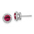 Cheryl M Sterling Silver Rhodium-plated Brilliant-cut Lab Created Ruby and Brilliant-cut White CZ Round Halo Post Earrings - QC-767CB78B-4900