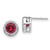 Cheryl M Sterling Silver Rhodium-plated Brilliant-cut Lab Created Ruby and Brilliant-cut White CZ Round Halo Post Earrings - QC-7CBA806F-3873
