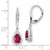 Cheryl M Sterling Silver Rhodium-plated Brilliant-cut Lab Created Ruby and Brilliant-cut White CZ Teardrop Leverback Dangle Earrings