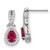 Cheryl M Sterling Silver Rhodium-plated Brilliant-cut Lab Created Ruby and Brilliant-cut White CZ Teardrop Post Dangle Earrings