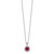 Cheryl M Sterling Silver Rhodium-plated Brilliant-cut Lab Created Ruby and Brilliant-cut/Baguette-cut White CZ 18 Inch Necklace