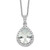 Cheryl M Sterling Silver Rhodium-plated Brilliant-cut Teardrop CZ Halo 18 Inch Necklace