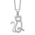 Cheryl M Sterling Silver Rhodium-plated Brilliant-cut White CZ Cat 18.25 Inch Necklace